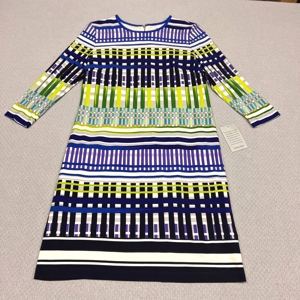 Eliza J Dress Womens 6 Multicolor Sheath Midi Mod Retro 60s Groovy